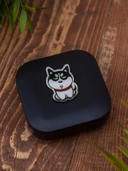 Контейнер для линз «Dog», husky black 