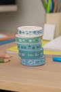 Набор декоративного скотча 5 шт. "Designer prints", blue (10 мм*2 м)
