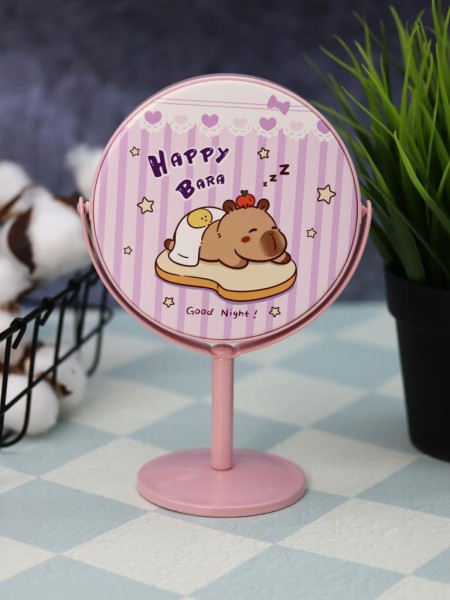 Зеркало настольное на ножке "HappyBara", сэндвич (10,5*18 см) 