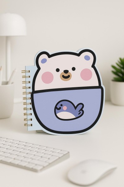 Блокнот на спирали (B6) "Bear cupcake" (13*18) 