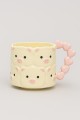 Кружка керамическая "Сute pigs mug with pink handle", white, 380 ml