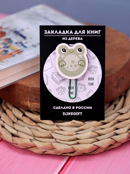 Закладка – скрепка ECO из дерева FROG 