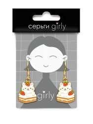 Серьги GIRLY "Cat with strawberries"