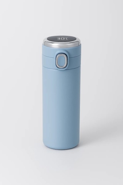Термос с датчиком температуры «Сlassic style», blue (420 ml) 