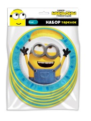 Набор бумажных тарелок 6 шт. "Minions 2" (d=180 мм)