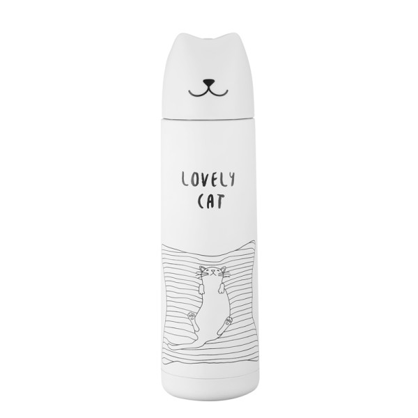 B-BW21-Z ТЕРМОС "Cat Head" white 500ml 