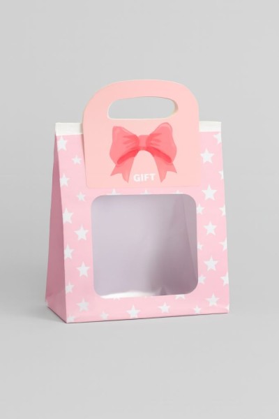 Пакет подарочный «Bag with a window», pink (17*18,5*8) 