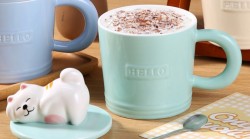 Кружка керамическая «Hello dear cat», green (430 мл)