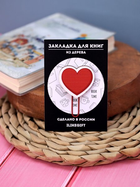 Закладка – скрепка ECO из дерева RED LOVE 