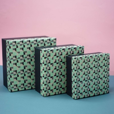 Набор подарочных коробок 3 в 1 «Patterns 2», 15*15*6.5-17*17*8-19*19*9.5