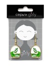 Серьги GIRLY "Green leaf"