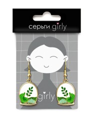 Серьги GIRLY "Green leaf"
