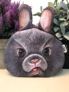 Кошелёк плюшевый "Serious hare", grey (11*10 cm)