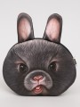 Кошелёк плюшевый "Serious hare", grey (11*10 cm)