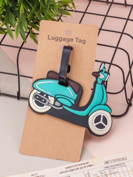 Бирка для багажа "Motorcycle", green 