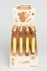Ручка пиши-стирай "Teddy bear", brown, шоу-бокс 24 шт.