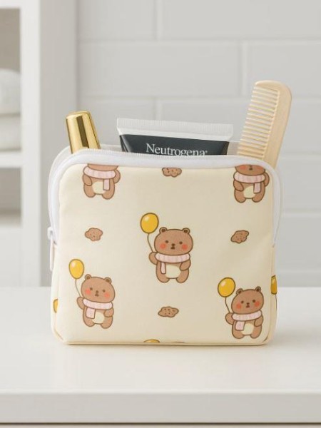 Косметичка "Lovely day", white (12.5*12.5 см) 