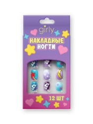Накладные ногти GIRLY «Unicorn», 12 шт., с клеевыми пластинами