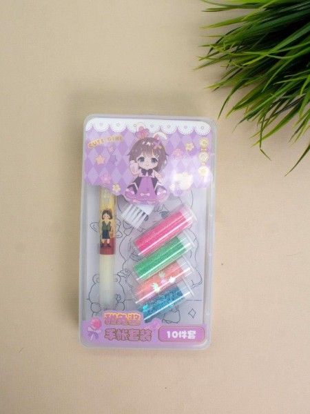 Клеевая ручка с блестками 4 цвета "Cute girl", purple 