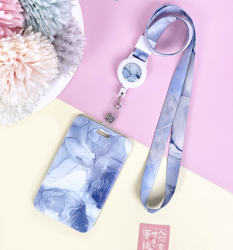 Футляр для карт на ленте "Watercolor fantasies", blue
