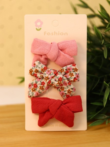 Набор заколок для волос "Pink bows", 3 шт. в наборе 