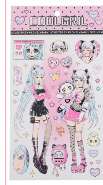 Наклейки" Anime pink" (22*12 см) 