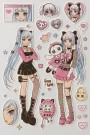 Наклейки" Anime pink" (22*12 см)