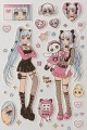 Наклейки" Anime pink" (22*12 см)
