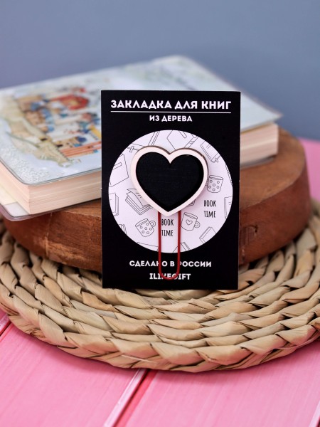 Закладка – скрепка ECO из дерева BLACK LOVE 