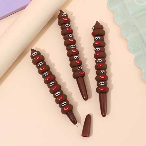 Ручка гелевая "Poop sausage mouth", brown 