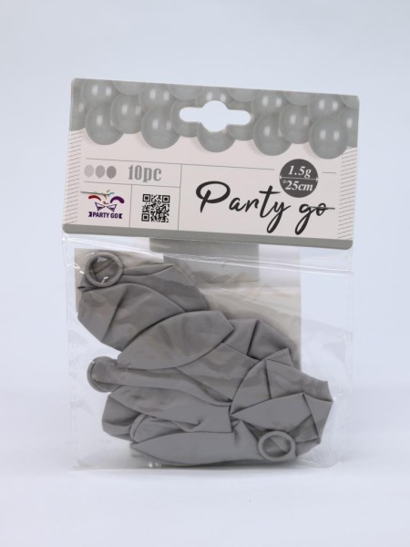 Набор воздушных шаров 10 шт. "Unified joy pack", premium gray (25 см) 