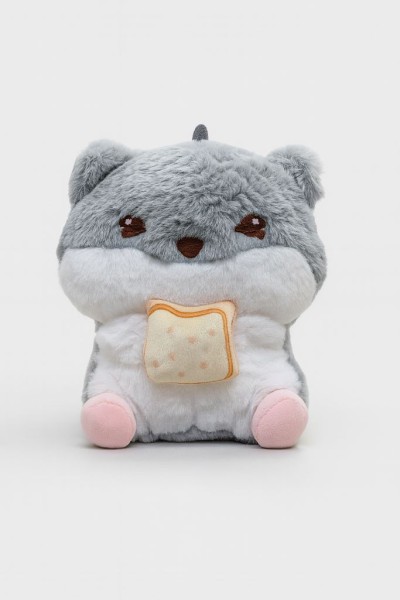Мягкая игрушка "Hamster breakfast", gray, 20 см 