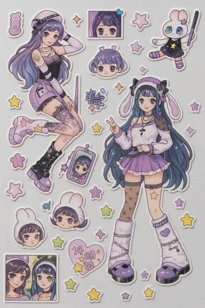 Наклейки" Anime lilac" (22*12 см) 