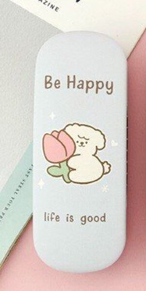 Чехол для очков "Be happy life is good", blue 