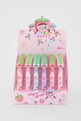 Маркер текстовыделитель 3 в 1 "Girl strawberry head", шоу-бокс 36 шт.