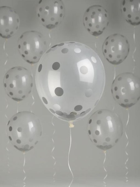 Набор воздушных шаров 6 шт. "Glimmer globe", silver (30 см) 